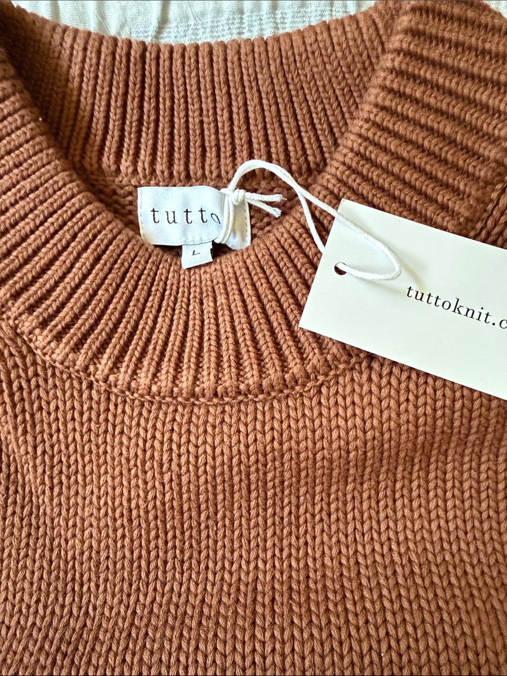 Tutto Knit Chocolate and Sky Stripe Sweater NWT - Picture 2 of 6